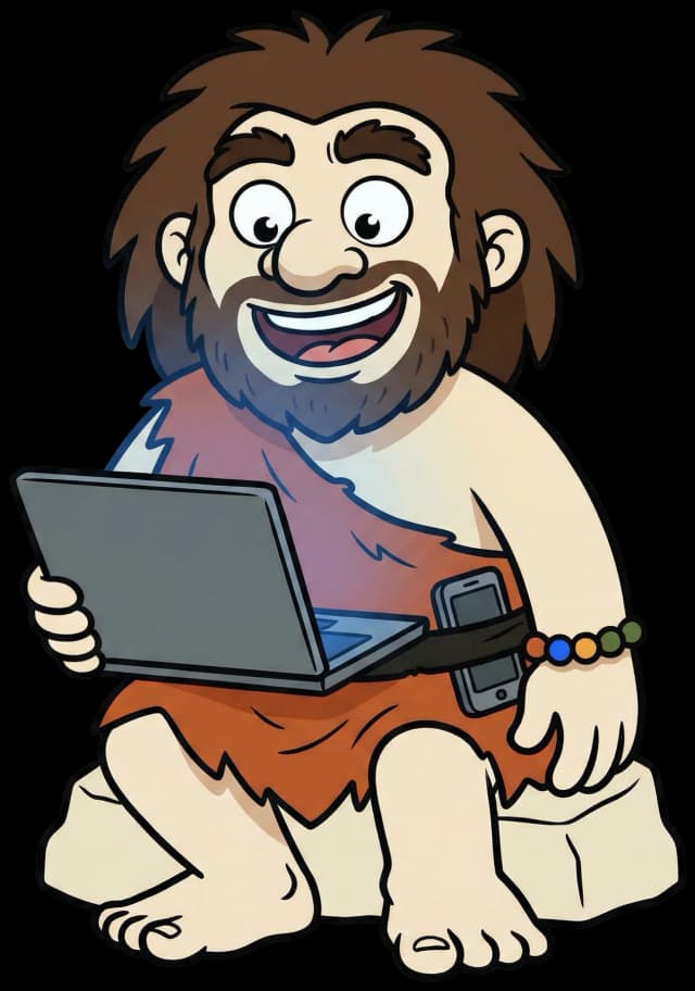 Grog descobrindo o laptop